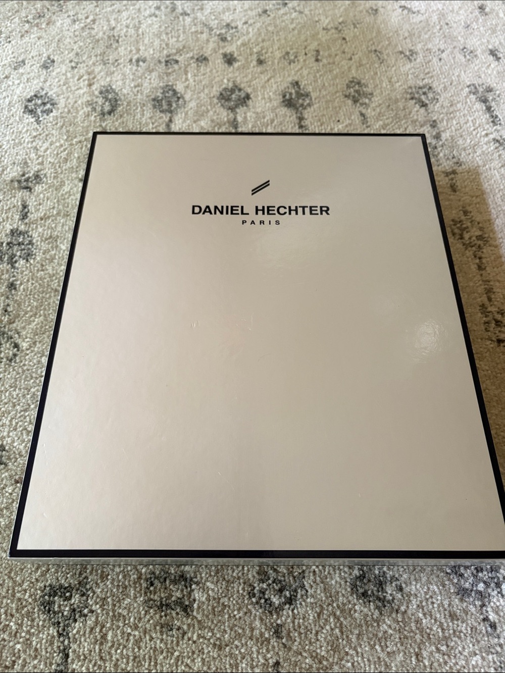 Daniel Hechter Silver Box with Purple Trim and Logo, 14”/11.5